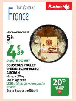 Auchan AUCHAN Couscous poulet semoule & merguez offre