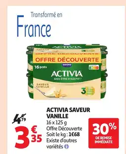 Auchan ACTIVIA Saveur vanille offre