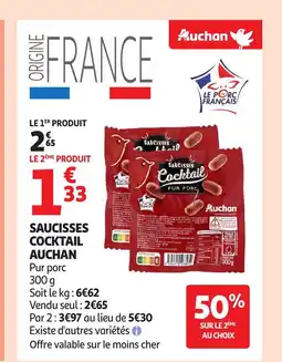 Auchan AUCHAN Saucisses cocktail offre