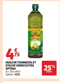 Auchan OPTIMA Huile de tournesol et d'olive vierge extra offre