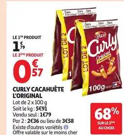 Auchan CURLY Cacahuète l'original offre