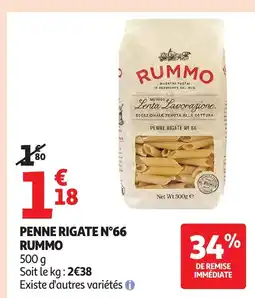 Auchan RUMMO Penne rigate nº 66 offre