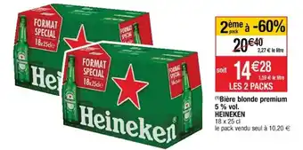 Cora x Carrefour Bière blonde premium 5% vol. HEINEKEN offre