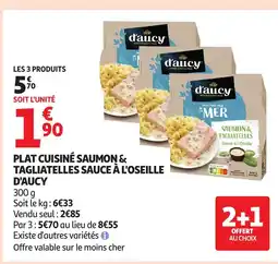 Auchan D'AUCY Plat cuisiné saumon & tagliatelles sauce à l'oseille offre