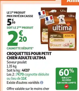 Auchan ULTIMA Croquettes pour petit chien adulte offre