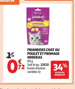Auchan WHISKAS Friandises chat au poulet et fromage offre