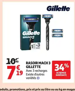 Auchan GILLETTE Rasoir mach 3 offre