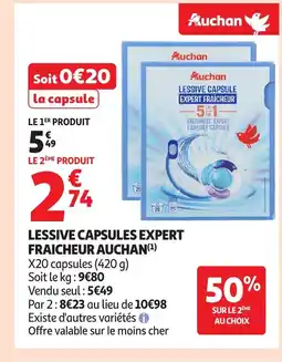 Auchan AUCHAN Lessive capsules expert fraicheu offre