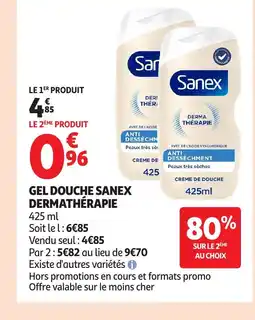 Auchan Gel douche sanex dermathérapie offre