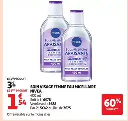 Auchan NIVEA Soin visage femme eau micellaire offre