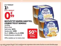 Auchan Nestlé p'tit souper carottes, courgettes et semoule offre