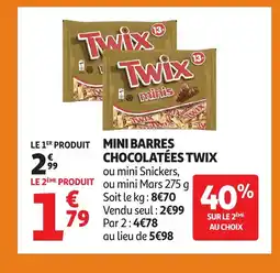 Auchan TWIX Mini barres chocolatées offre