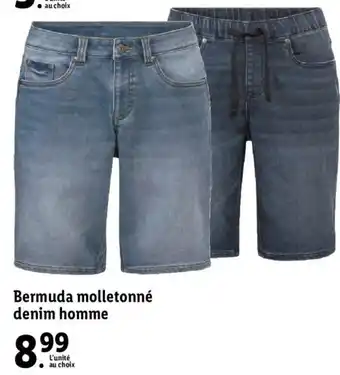 Lidl Bermuda molletonné denim homme offre