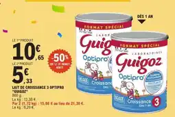 E.Leclerc Lait de Croissance 3 Optipro 'Guigoz' offre