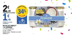 E.Leclerc Riz Au Lait Vanille La Fermière offre