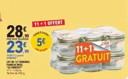 E.Leclerc LOT DE 12 TERRINES FAMILIA WISS LE PARFAIT offre
