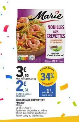 E.Leclerc Nouilles aux crevettes 'Marie' offre