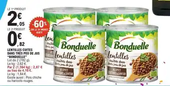 E.Leclerc LENTILLES CUITES DANS TRÈS PEU DE JUS BONDUELLE offre