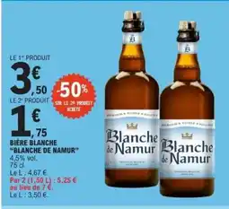 E.Leclerc BIÈRE BLANCHE Blanche De Namur offre