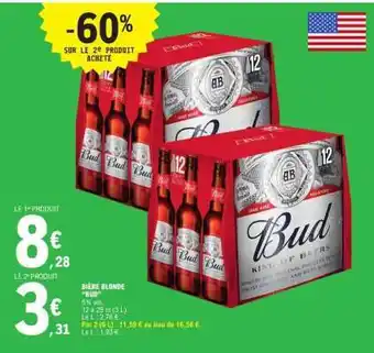 E.Leclerc Bière Blonde 'Bud' offre