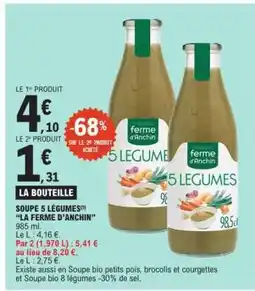 E.Leclerc SOUPE 5 LÉGUMES 'LA FERME D’ANCHIN' offre