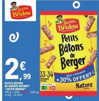 E.Leclerc PETITS BÂTONS DE BERGER NATURE offre