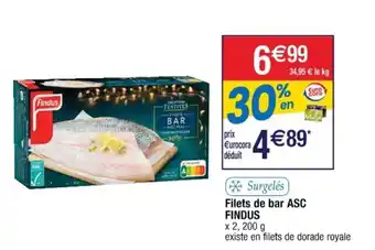 Cora x Carrefour Filets de bar ASC FINDUS offre
