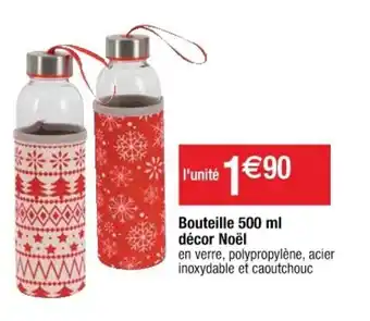 Bouteille 500 ml décor noël
