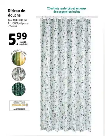 Lidl Rideau de douche offre