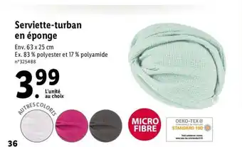 Lidl Serviette-turban en éponge offre