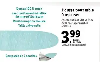 Lidl Housse pour table à repasser offre