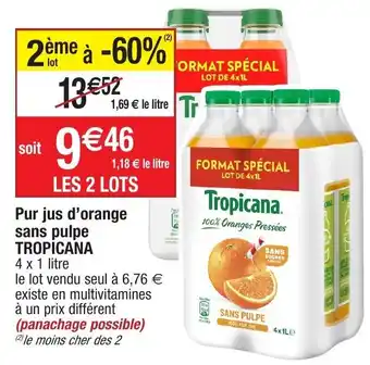 Pur jus d'orange sans pulpe