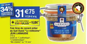 Migros Foie Gras de canard entier du Sud-Ouest "Le millésime" offre