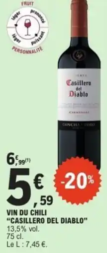 E.Leclerc Vin du chili casillero del diablo offre