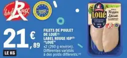 E.Leclerc Filets de poulet label rouge igp loué offre