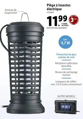 Lidl Piège à insectes électrique offre