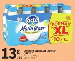 E.Leclerc Lait matin léger sans lactose lactel offre