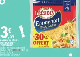 E.Leclerc Emmental rapéœ 29% mat.gr.président offre