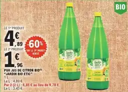 E.Leclerc Pur jus de citron bio jardin bio etic offre