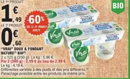 E.Leclerc Vrai doux & fondant nature bio offre