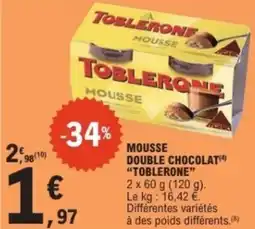 E.Leclerc Mousse double chocolat toblerone offre