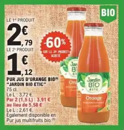 E.Leclerc Pur jus d'orange bio jardin bio etic offre