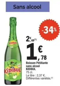 E.Leclerc Boisson pétillante sans alcool kidibul offre