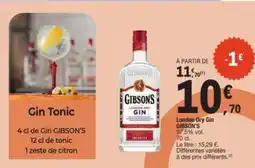 E.Leclerc London dry gin gibson's offre