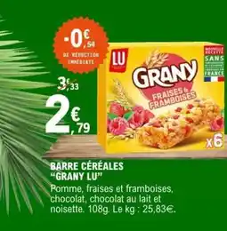 E.Leclerc BARRE CÉRÉALES “GRANY LU” offre