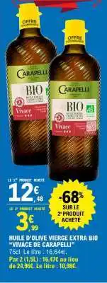 E.Leclerc HUILE D’OLIVE VIERGE EXTRA BIO “VIVACE DE CARAPELLI” offre