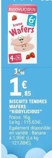 E.Leclerc BISCUITS TENDRES WAFERS KIDDYLICIOUS offre
