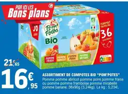 E.Leclerc ASSORTIMENT DE COMPOTES BIO “POM’POTES” offre