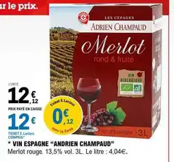 E.Leclerc Merlot Adrien Champaud offre