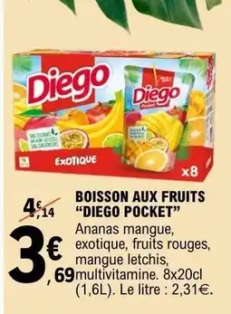 E.Leclerc Boisson aux fruits 'Diego Pocket' offre